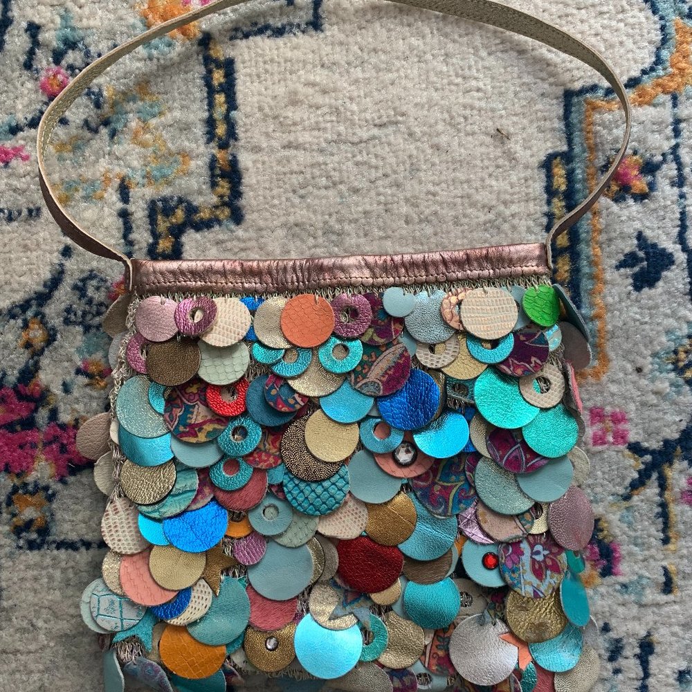 Square Bohemian Leather Purse